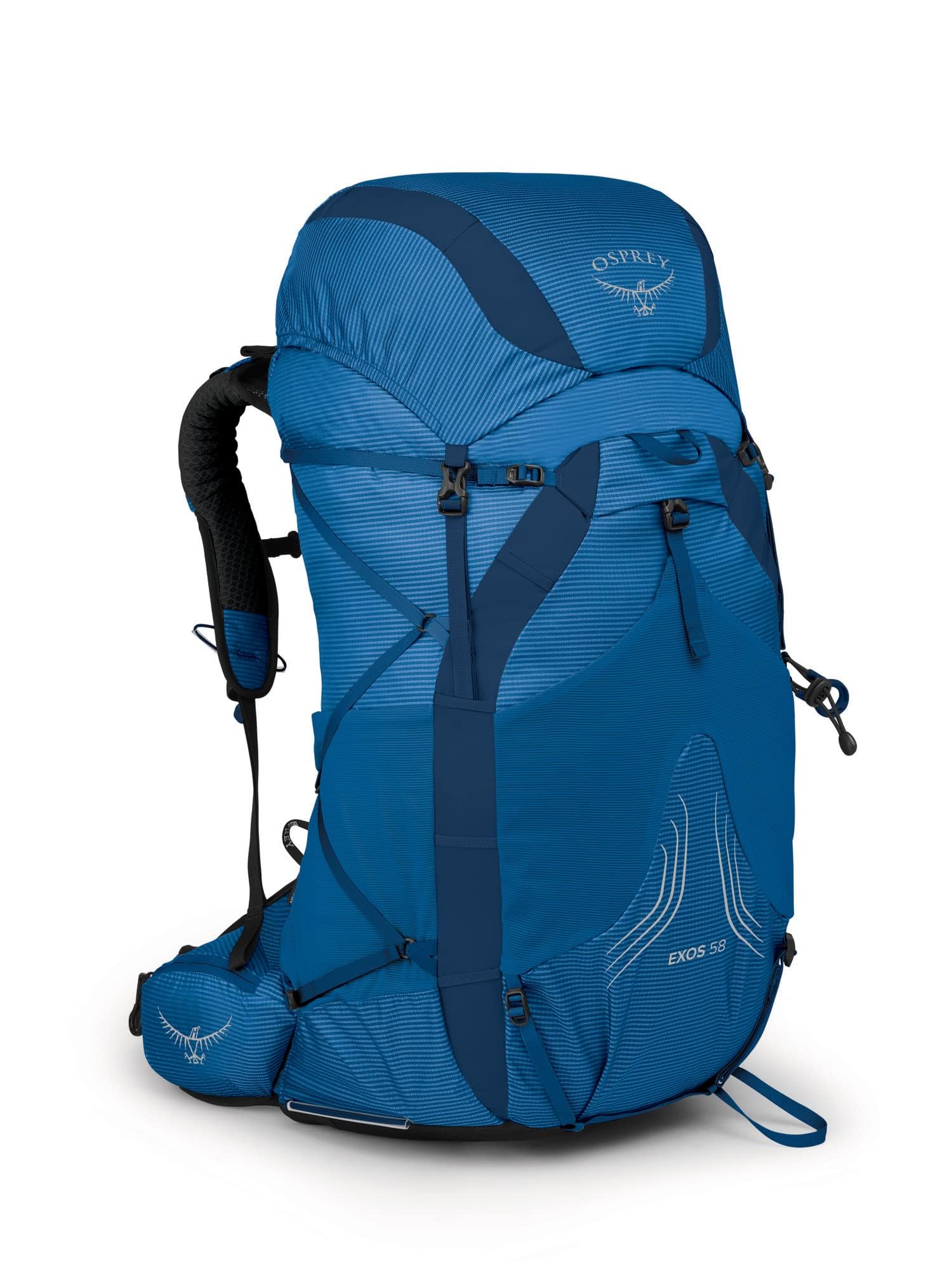 Osprey Exos 58L Mens Ultralight Backpacking Backpack, Blue Ribbon, S/M