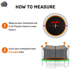 14Ft Trampoline Net Replacement With 6 Enclosure Pole Caps, Trampoline Replacement Enclosure Net Round Safty Uv-Resistant Weathe