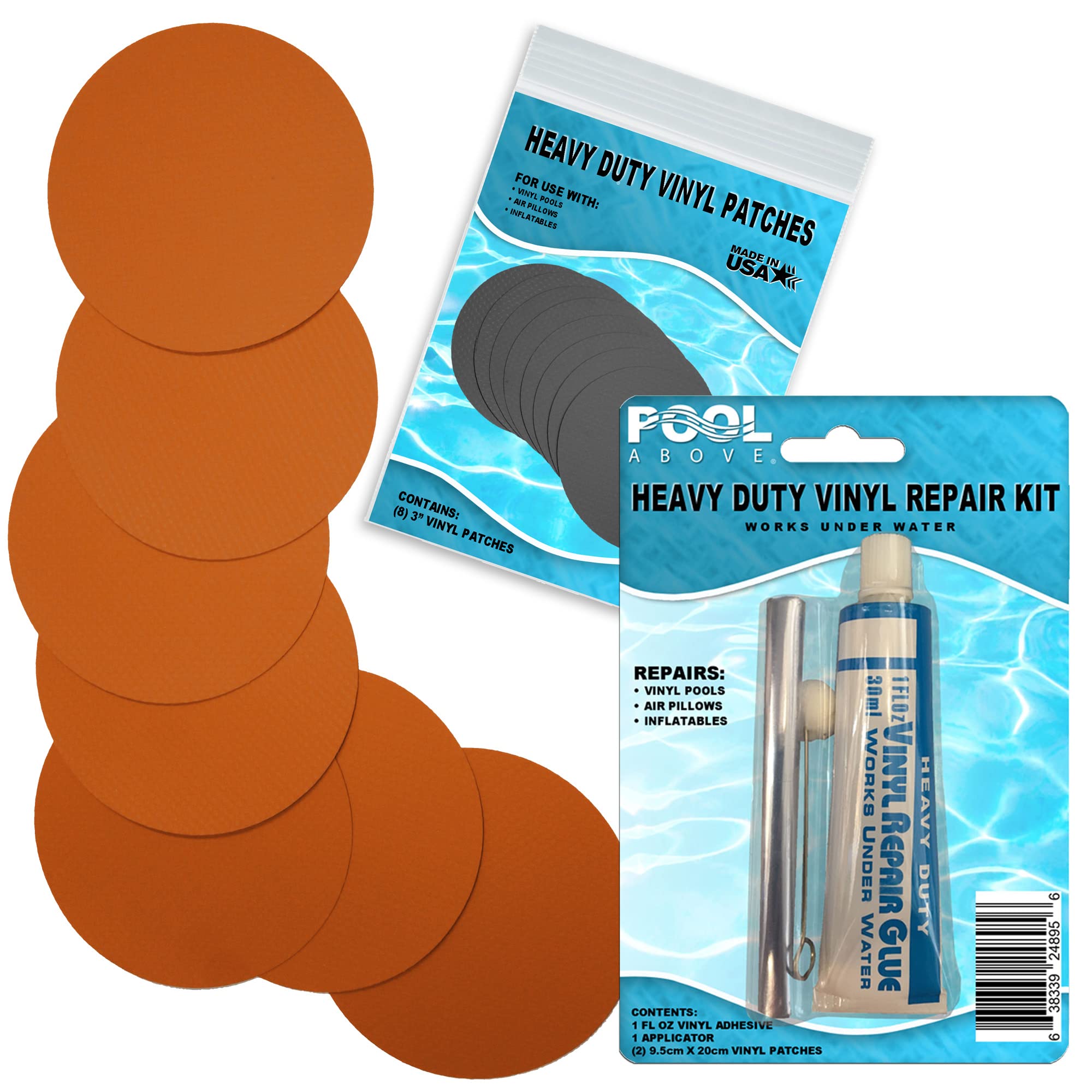 Heavy Duty Vinyl Repair Patch Kit For Above-Ground Pool Liner Repair Glue And Patch Inflatables Boat Raft Kayak Air Beds Inflata
