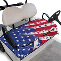 Knextrepoy American Flag Golf Cart Seat Covers for Club Car Universal Size Golf Cart Seat Blanket with 4 Front Pockets Travel Sp