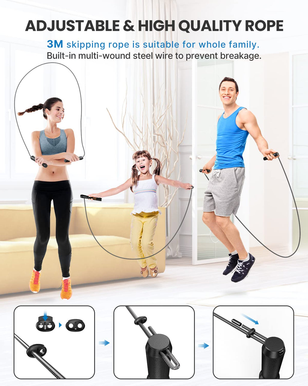 Renpho Smart Jump Rope, Fitness Skipping Rope With App Data Analysis, Workout Jump Ropes For Home Gym, Crossfit, Jumping Rope Co