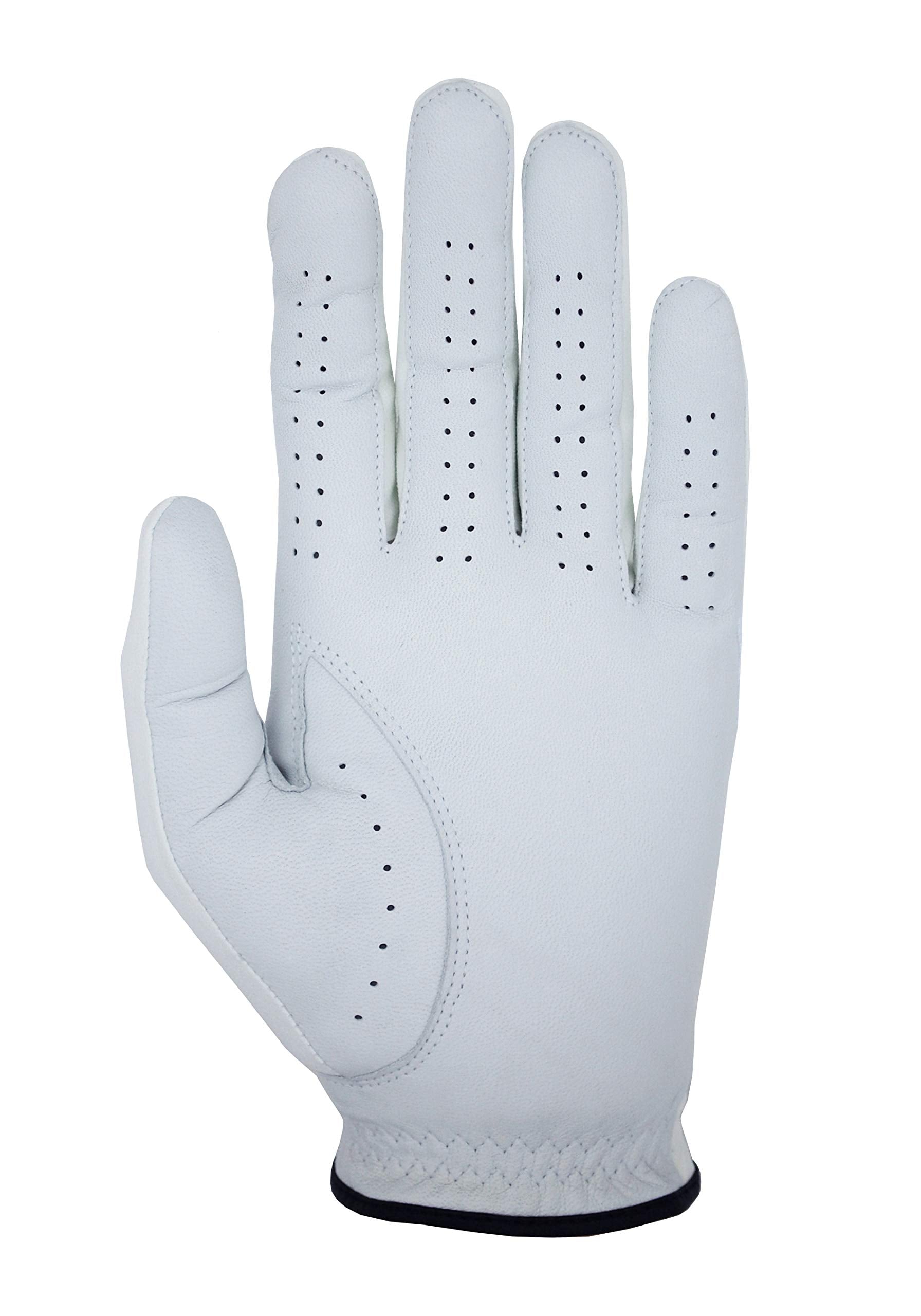 Fieldro Golf Gloves Men Right Hand Left Hand 3 Pack Cabretta Leather Maxskin (Medium/Large, Left)
