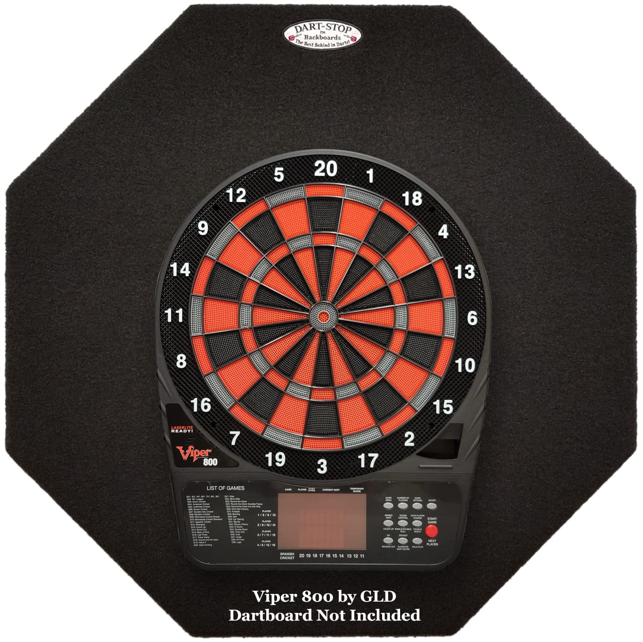 Dart-Stop 36 Inch Black Octagon Pro Dart Board Back Board  Wall Protector  Dartboard Surround