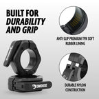 Dmoose Barbell Clips (Pair) - Quick Release Olympic Barbell Clamps With Anti Slip Tpr Grip, 2'' Barbell Collars For Secure Weigh