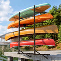 LILYPELLE Dock Mount Kayak Storage Rack, 4-Tier Heavy Duty Kayak Rack 400lbs Capacity, Kayak Holder for Dock, Outdoor Storage, A