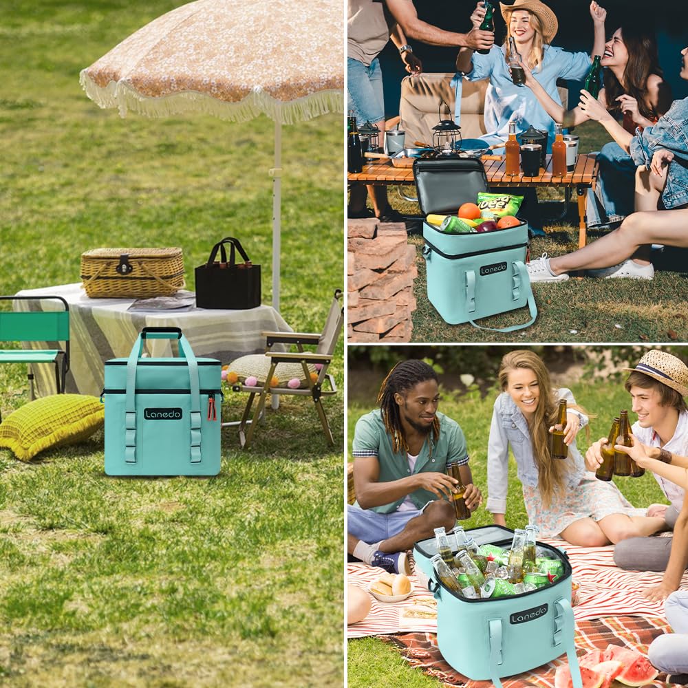 Lanedo Lisa Lunch Soft Cooler 20 Can, Insulated Bag Portable Ice Chest Box For Lunch, Beach, Drink, Beverage, Travel, Camping, P