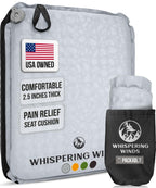 Whispering Winds Inflatable Seat Cushion - Comfortable Blow-Up Foam Pad For Airplane, Travel, Stadium, Camping & Car