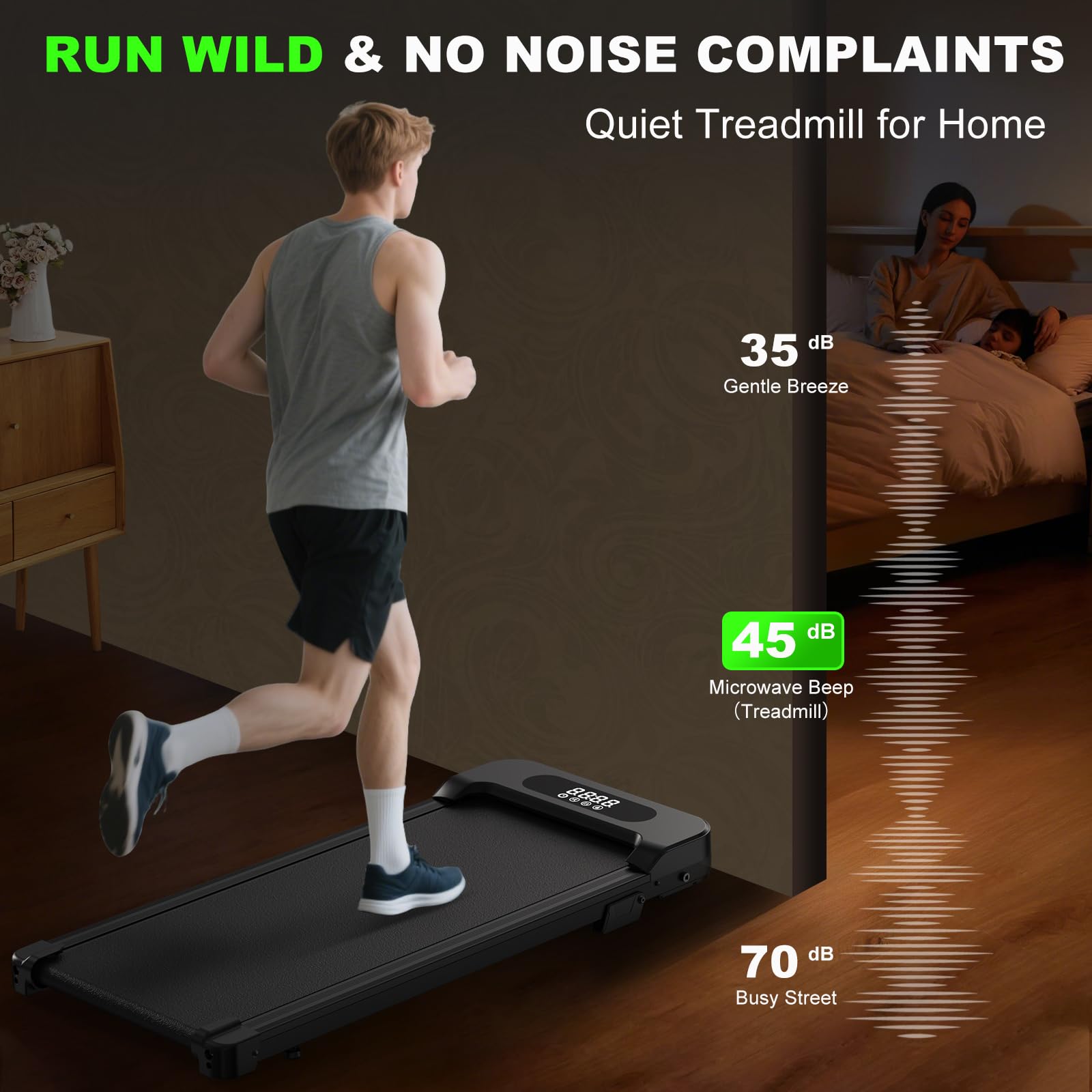 Under Desk Treadmill - 2.5Hp Portable Treadmill, Small Walking Pad With Incline, Compact Treadmills For Office Home, Remote Cont