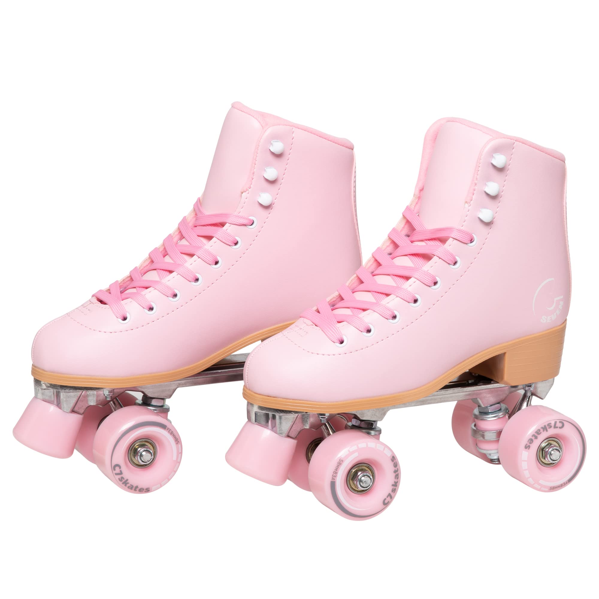 C SEVEN C7skates Cute Roller Skates for Girls and Adults (Cherry Blossom, Womens 5 / Youth 4)