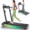UREVO Foldimix 5L Treadmill with Multifunctional Desk, 9% Auto Incline Walking Pad for Home Office, Quiet 3.0HP Dual, 14-Point S