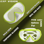 Kids Snorkel Swim Mask, Child Diving Mask Anti-Fog Swim Goggles With Nose Cover For Snorkeling Diving Swimming (Yellow)
