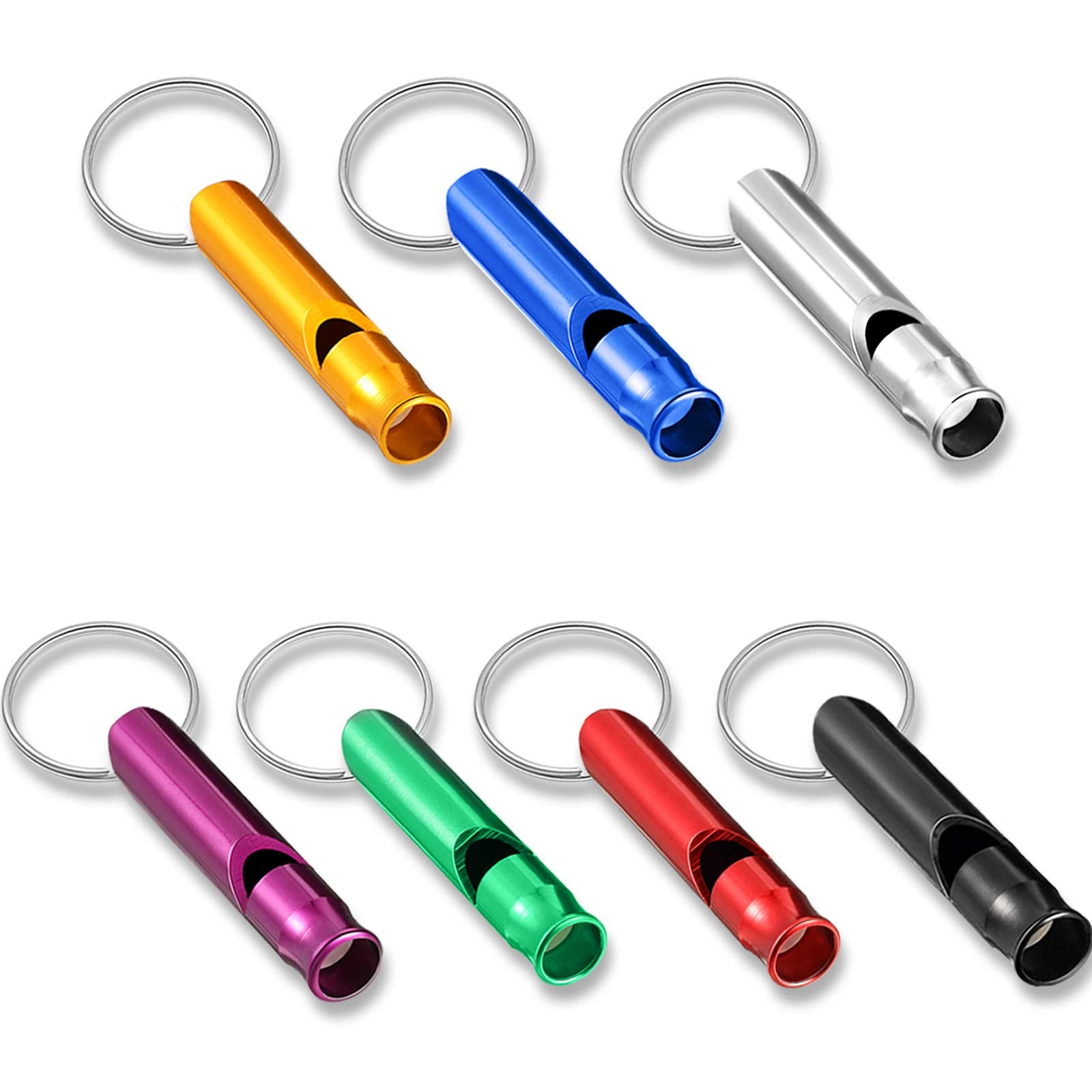 49 Pieces Emergency Whistle With Keychain, Aluminum Keychain Whistle Emergency Survival Whistle Key Chain For Outdoor Camping Hi