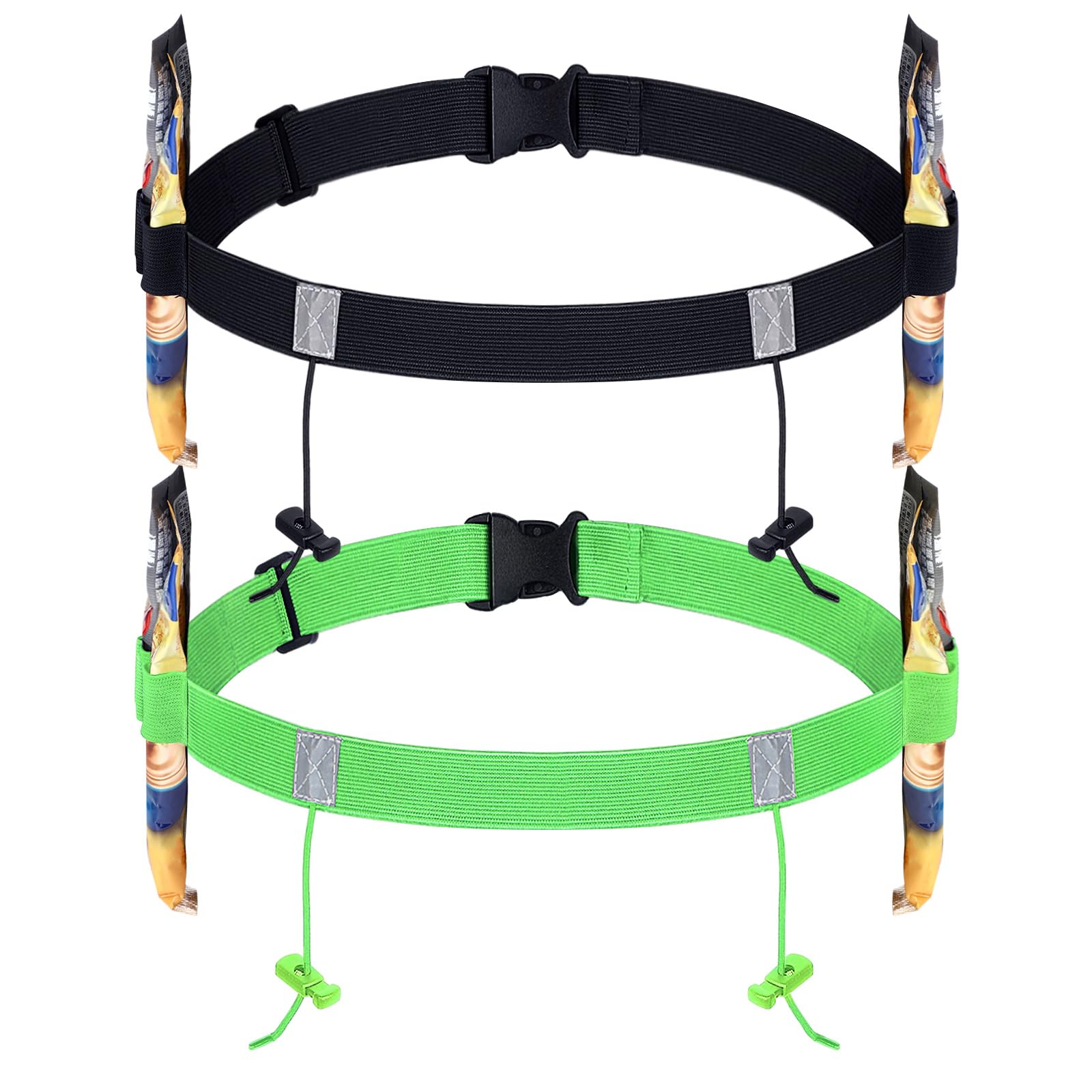 JOVITEC 2 Pieces Race Number Belt with 6 Gel Loops for Running Cycling Triathlon Marathon (Yellow and Black)