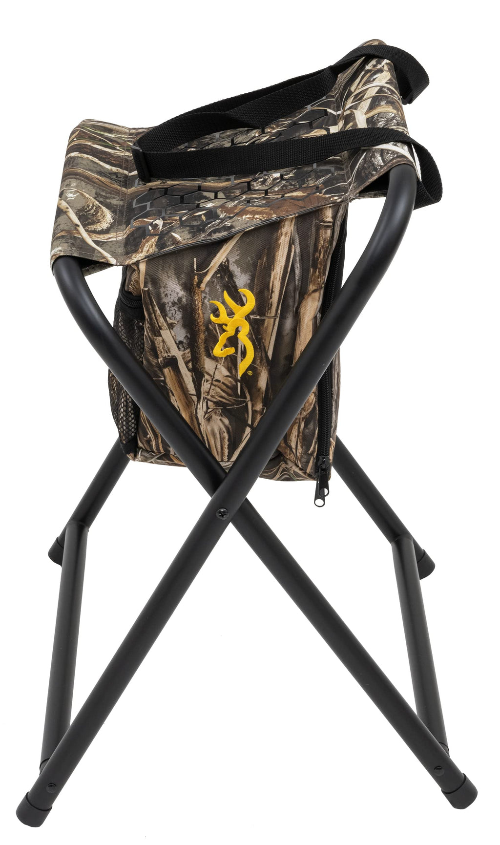 Browning Steadyready Hunting Chair - Compact And Foldable Steel Frame Stool With Exra-Wide Angled Anti-Slip Seat And Realtree Ma