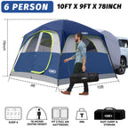 Unp Suv Tent For Camping, 6-Person Car Camping Tents, Suv Tailgate Tent For Outdoor, Easy Set Up With Rainfly 10'X9'X78In(H) (Da