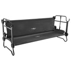 Disc-O-Bed Large Outdoor Convertible 2 Person Bench And Double Camping Cot Portable Bed Bunk System For Adults, Black