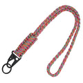 Laredtree Heavy Duty Paracord Lanyard Keychain, Paracord Necklace Cell Phone Keychain Whistles Wrist Braided Strap (Rainbow)