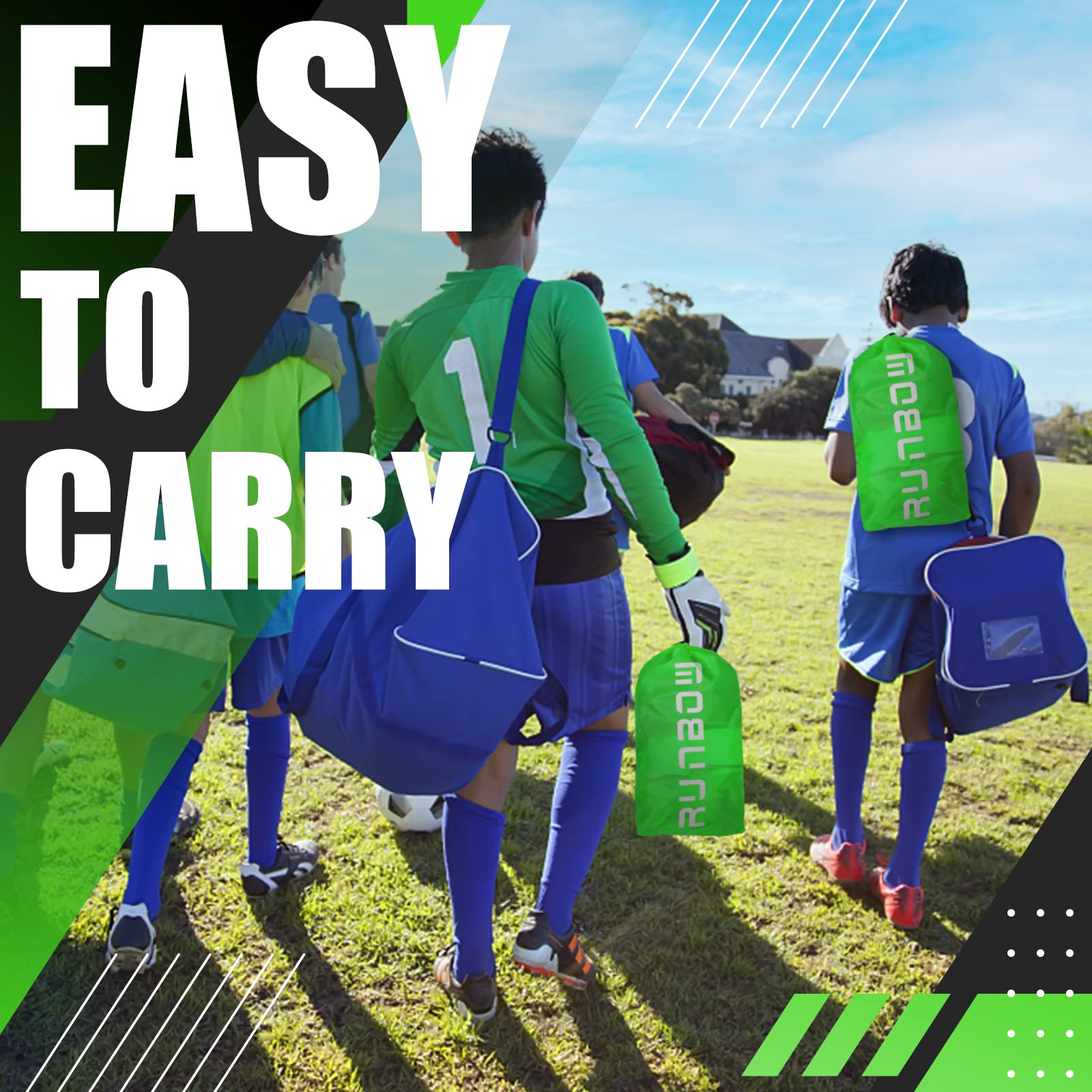 Runbow 6X4 Ft Portable Kids Soccer Goal For Backyard Practice Soccer Net With Carry Bag (6X4 Ft, Green, 1 Pack)
