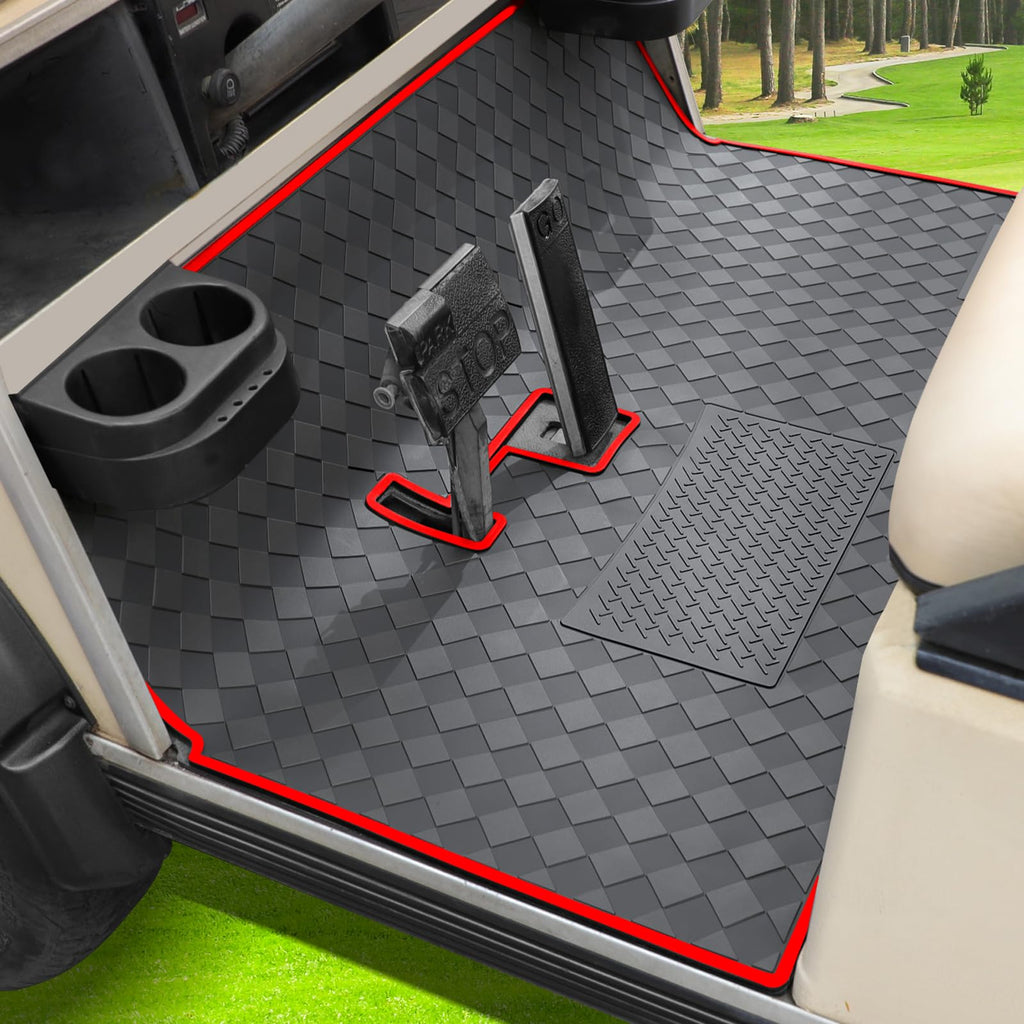 Roykaw Golf Cart Mat Full Coverage Floor Liner For Club Car Ds (1982-2013) & Villager (1982-2018), 8Mm Thick Heavy-Duty Mat, Non