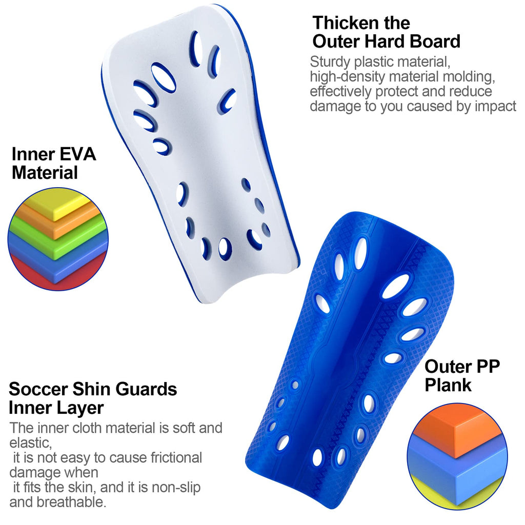 Ancirs 2 Pairs Soccer Shin Guards For Younth, Breathable Shin Guard Sleeves For Football Games, Eva Cushion Calf Protective Gear