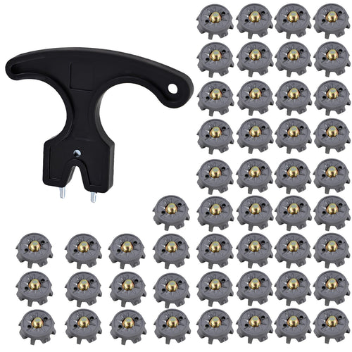 50PCS Golf Spikes Replacement with Wrench Tool, 6mm Metal Thread Golf Shoe Cleats Replacement, Screw-in Golf Spikes for Golf Sho