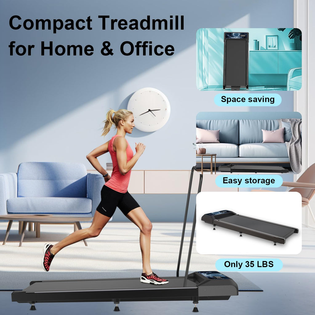 Walking With Incline Pad And Handle Bar, 3 In 1 Mini Walking Machine, 2.5Hp Low Noise Treadmill For Home With Remote Control, Tr