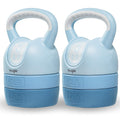 Yes4All Adjustable Kettlebell Pair - 12lb Teal Home Gym Set, Compact Weight Training Gear for Women - Adjustable Kettlebell & St