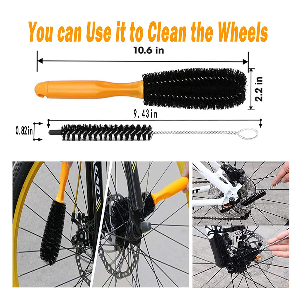 Qeeheng 10Pcs Bike Cleaning Kit, Bicycle Clean Brush Tool Including Chain Cleaner For Cycling,Bike Chain Cleaner Brush Suitable