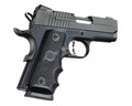 Hogue Overmolded Rubber Grip For Colt 1911 Officers Model With Finger Grooves, Black - 43000