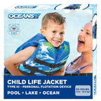 Oceans7 US Coast Guard-Approved, Type III - Kids Life Jacket - Personal Flotation Device with Comfortable Flex-Form-Fit Open-Sid