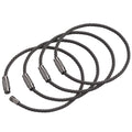Silipac Stainless Steel Wire Keychain Cable, Twist-Lock 6.3 (16 cm) 2mm - Car Keyring, Luggage Tag, Carabiner - 4 Pack