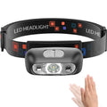 HILIYOT Headlamp, USB-C Rechargeable,90-Degree Adjustable,Flashlight with Motion Sensor,Waterproof Lightweight 42g,Bright Headla