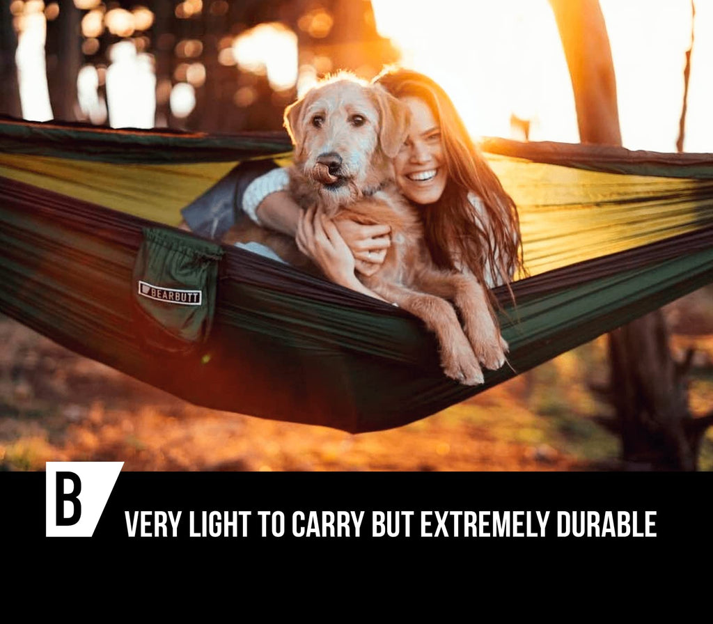Bear Butt Double Parachute Hammock - Khaki / Dark Green