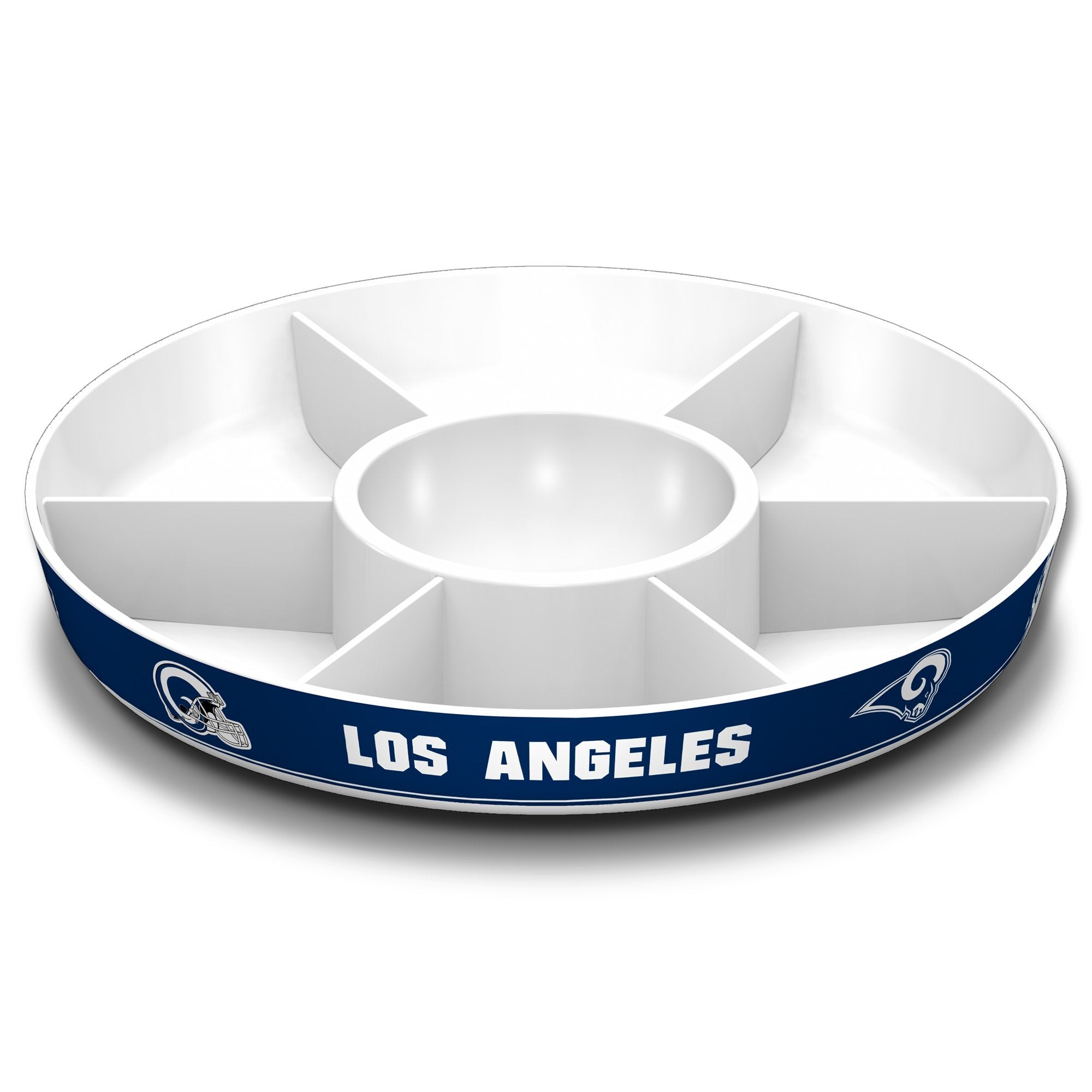 Fremont Die NFL Los Angeles Rams Party Platter, 14.5 Diameter, 14.5 Diameter, White/Team Colors