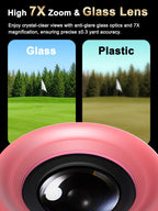 Golf Rangefinder with Slope - 1300Y Golf Range Finder, Flag Lock Mode | 7X Zoom, Strong Magnet Mount, Anti-Glare LCD, USB-C Rech