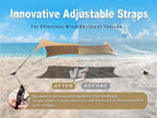 Bestset 10  10Ft Upf50+ Beach Tent Sun Shelter, Windproof Stable Outdoor Pop Up Beach Shade Canopy For Camping, Fishing, Backyar