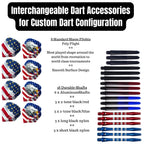 Steel Tip Darts Set - Professional Darts Steel Tip For Dartboard - Includes Brass Barrels + Plastic & Aluminum Shafts + Rubber O