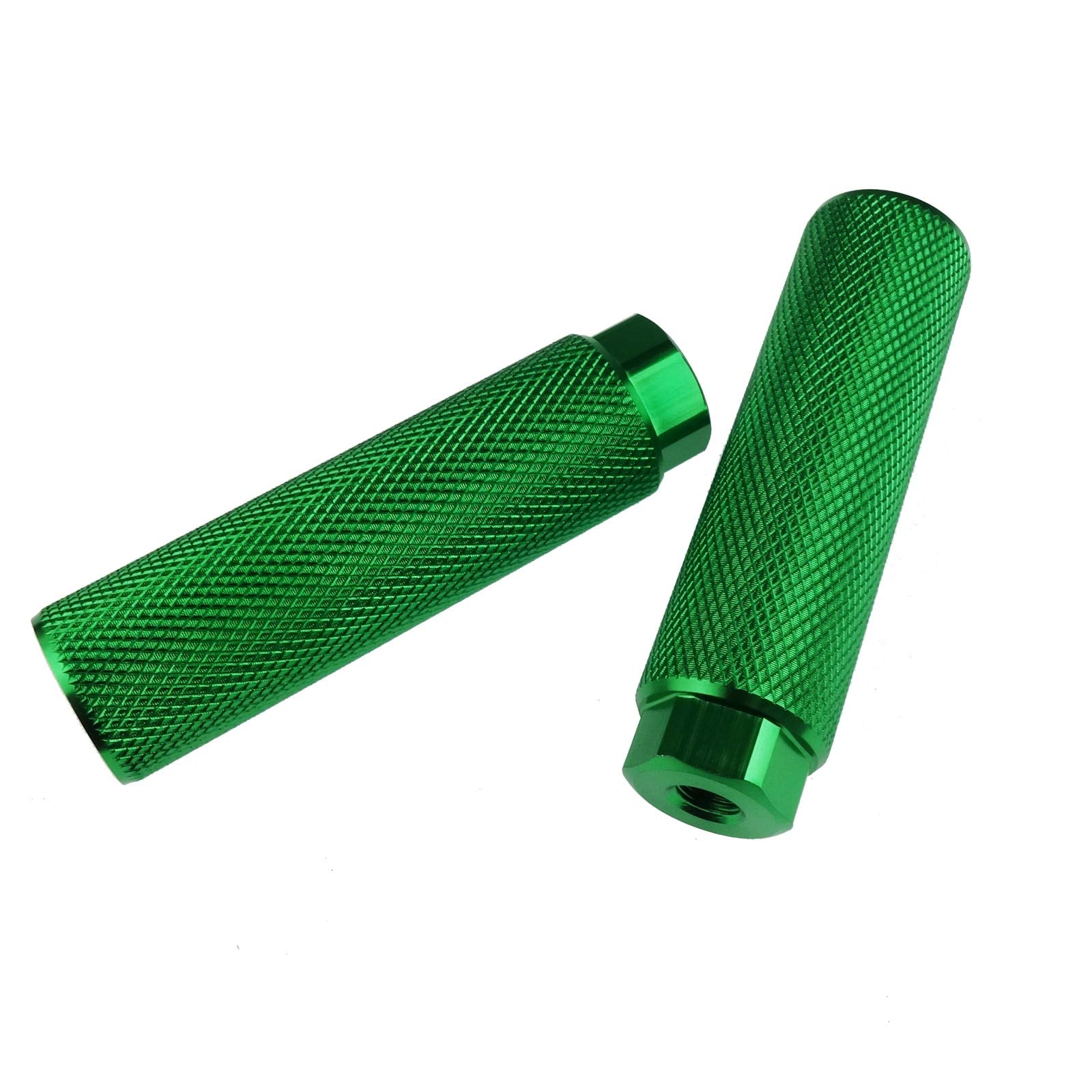 Zelerdo 2 Pairs Aluminum Alloy Bike Pegs For Mountain Bike Cycling Rear Stunt Pegs Fit 3/8 Inch Axles (Pure Green, 100X28 Mm)