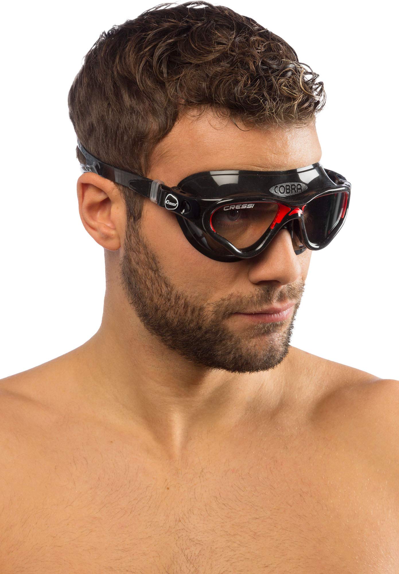 Cressi Cobra Black/Red Adjustable Safety Goggles With Shatterproof Lenses
