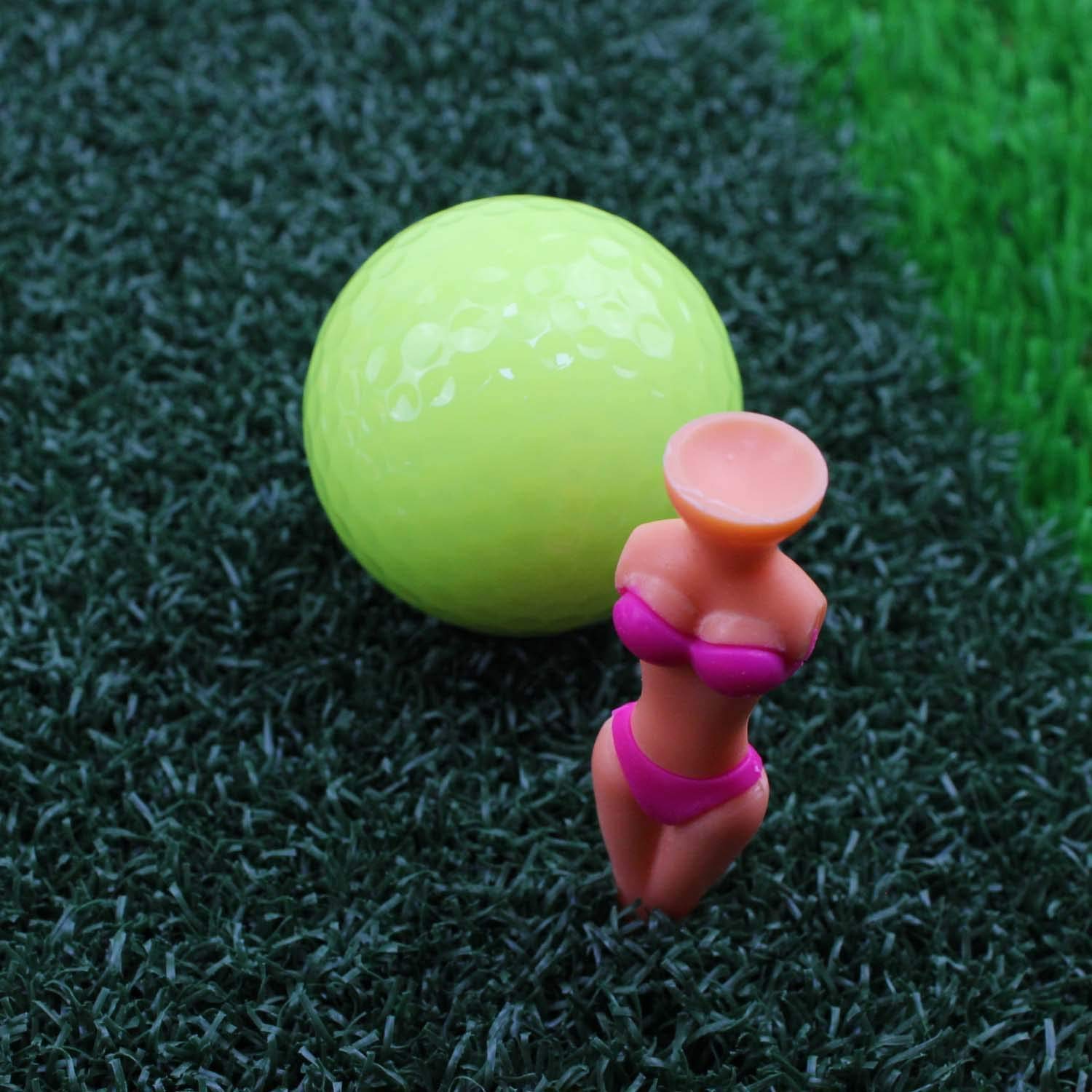 Golf Tees, Golf Accessories For Men, 3'' Funny Golf Tees, Golf Sexy Girl Lady Tees Fun Holder Home Golf Training (Purple-24P)