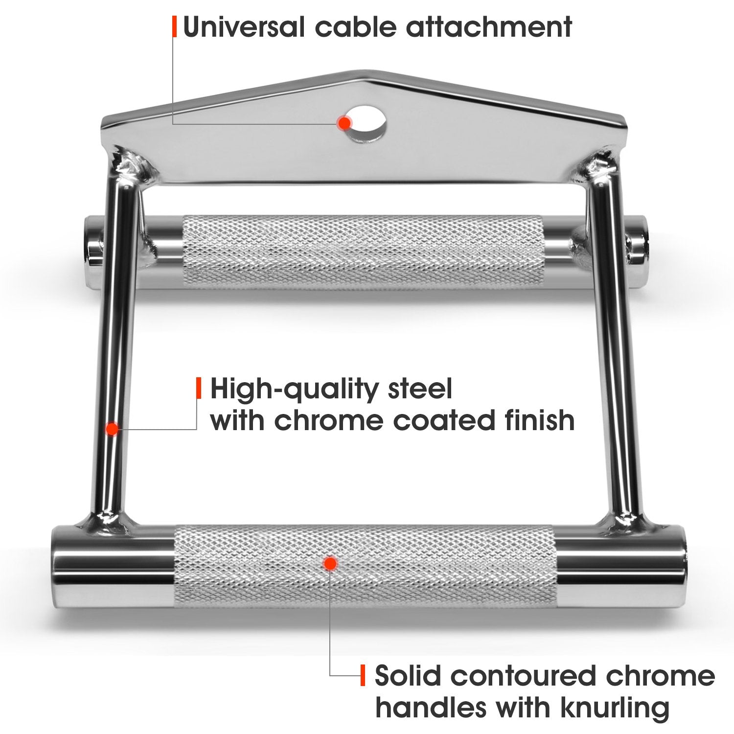 Yes4All Special Combo Tricep V Shaped Press Down Bar - Closed Handle Cable Attachments & Black T-Bar Row Platform Full 360A