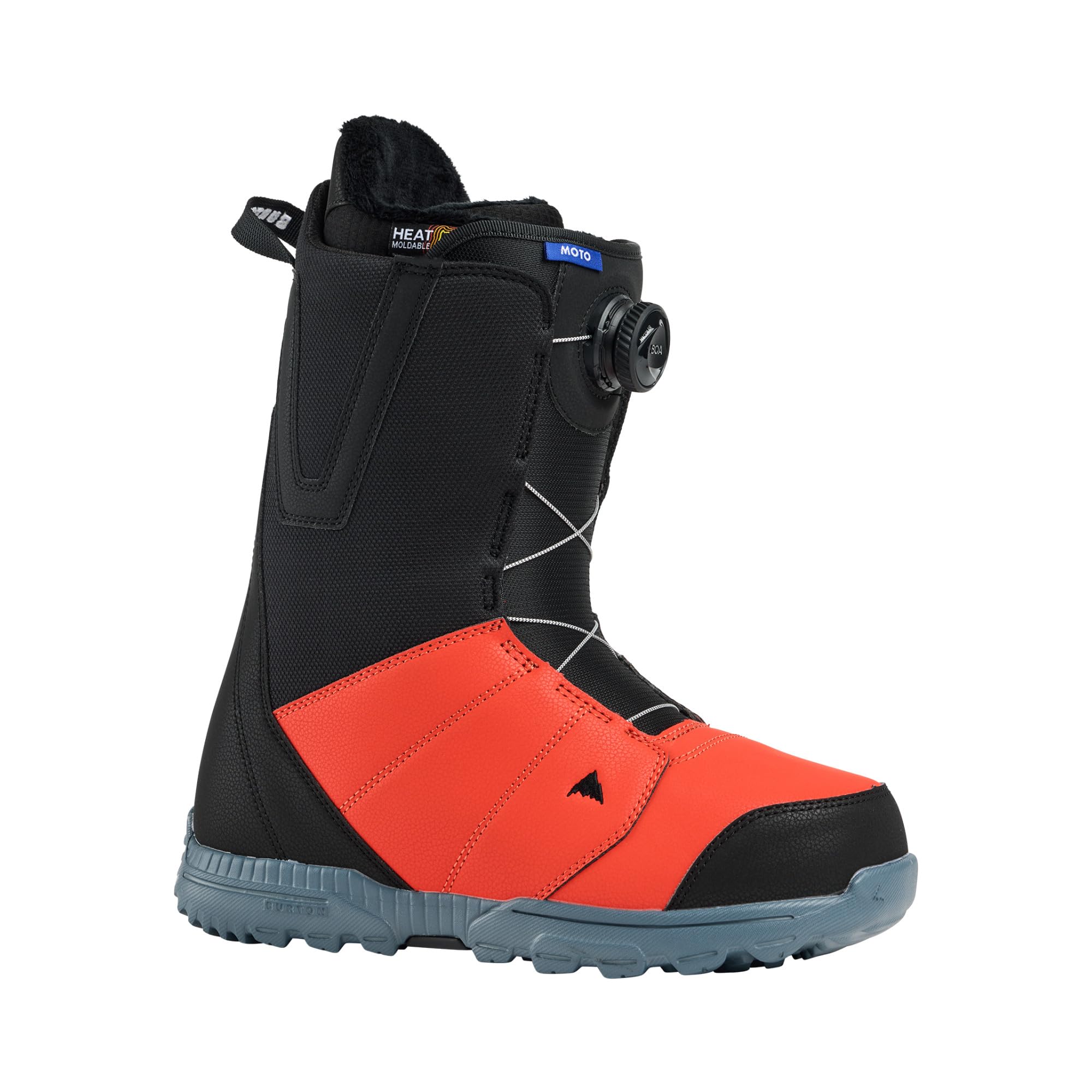 Burton Mens Moto BOA Snowboard Boots, Size 10, Blk/Fstred