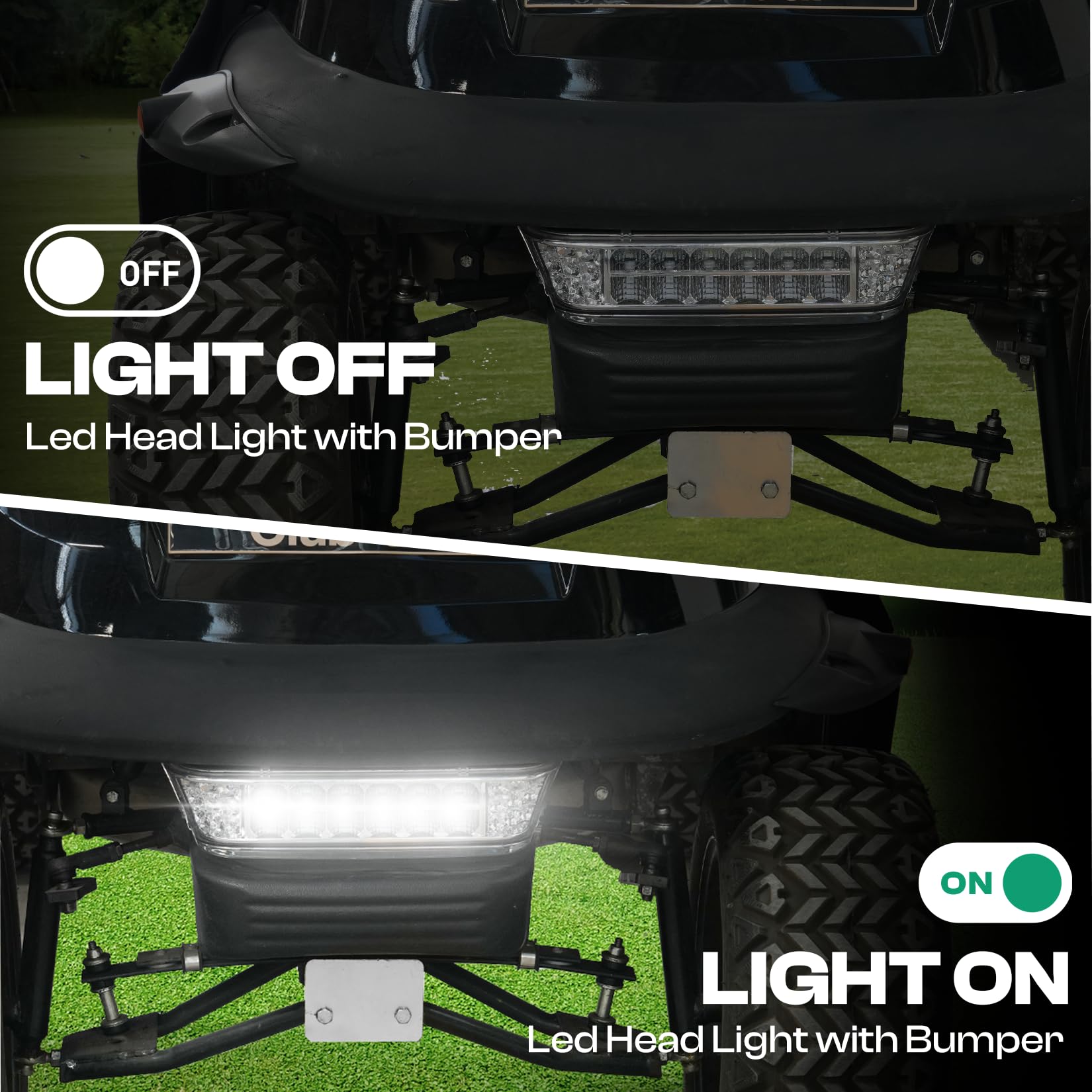 Drive-Up Club Car Precedent Led Head Light With Bumper Replacement Or Upgrade For 2004-Up Electric Golf Carts
