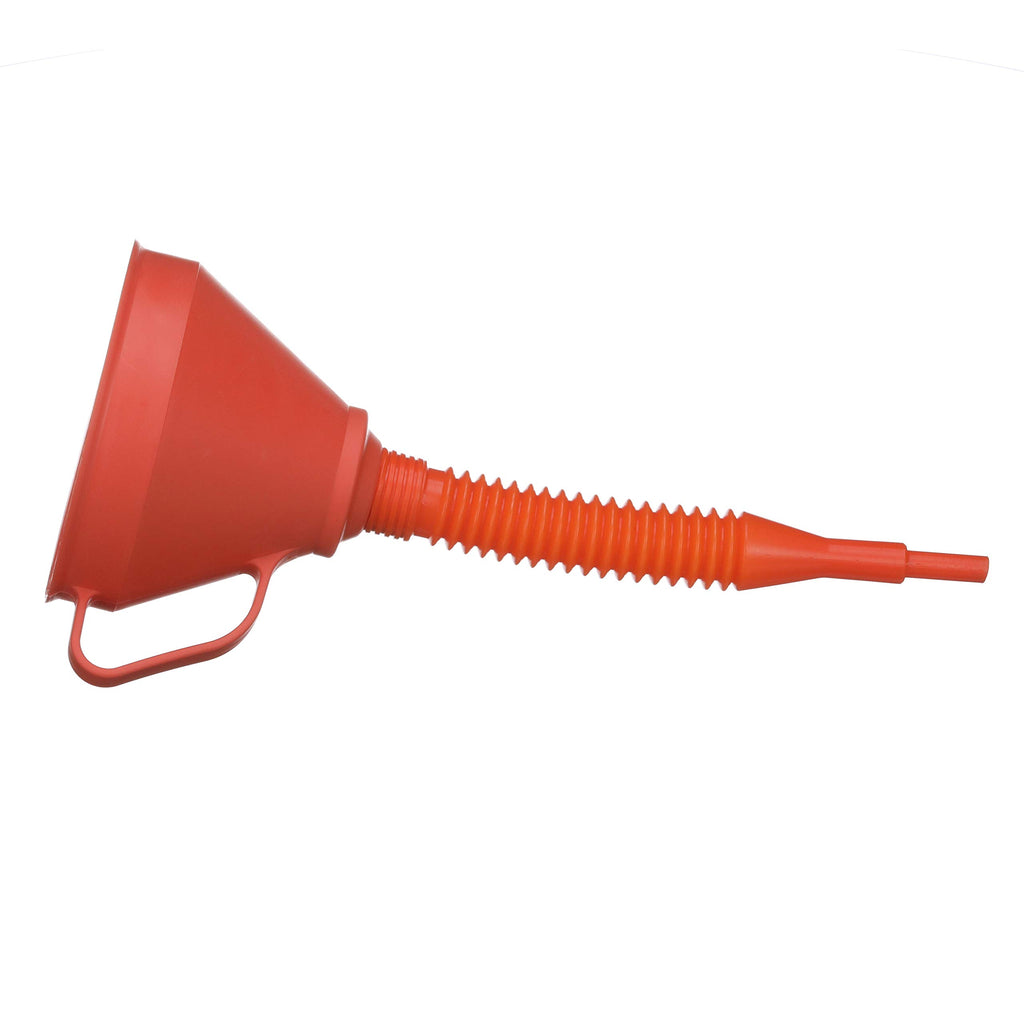 Attwood 14580-1 Marine Non-Splashing Filter Funnel With Handle And Long Flexible Nozzle, Red Finish