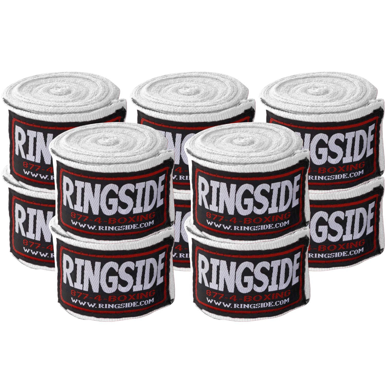 Ringside Mexican Style Boxing Hand Wraps (5 Pairs Pack), White , 180