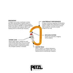 Petzl Sm'D Carabiner - Versatile, Lightweight, Compact, D-Shaped Locking Carabiner For Rock And Ice Climbing - Triact-Lock