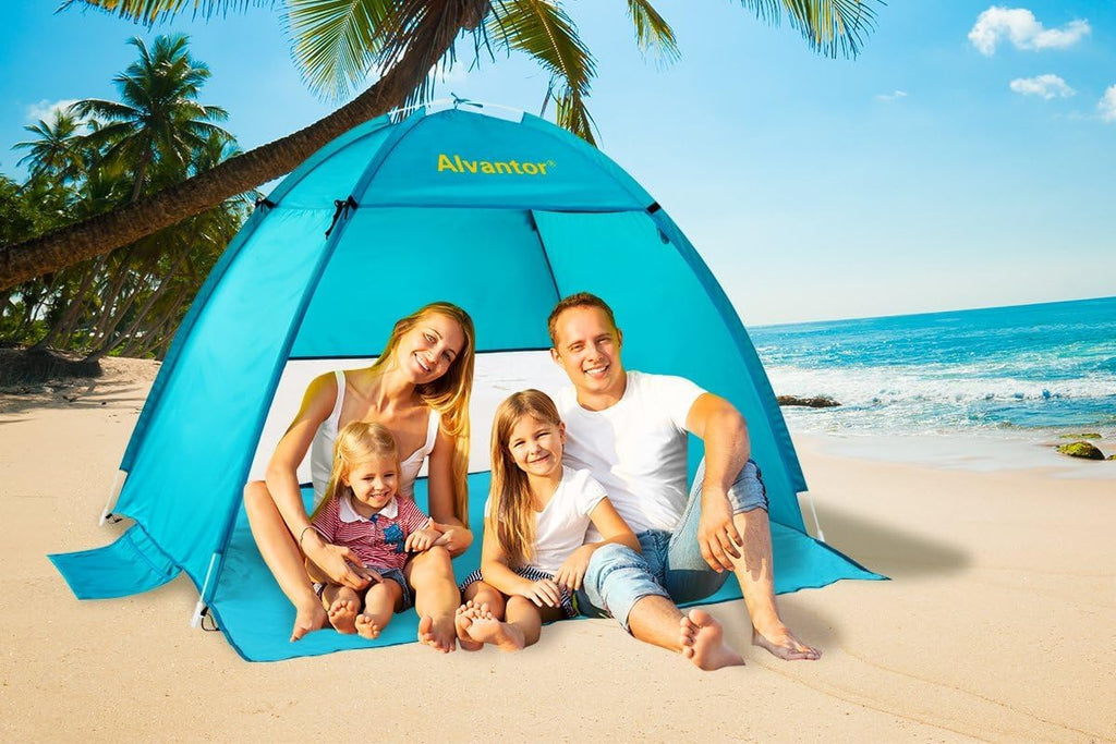 Alvantor Beach Tent Sun Shade Beach Umbrella Outdoor Sun Shelter Cabana Automatic Instant Pop-Up Upf 50+ Portable Camping Canopy