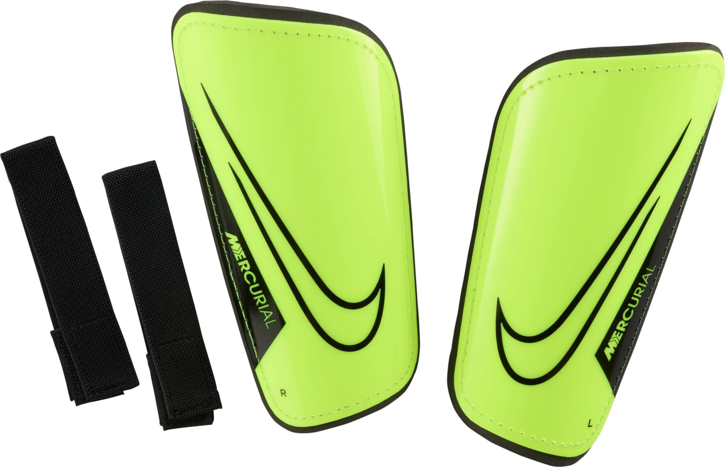 Nike Mercurial DN3614-702 Hardshell Football Shin Guards, Volt/Black/Black, M