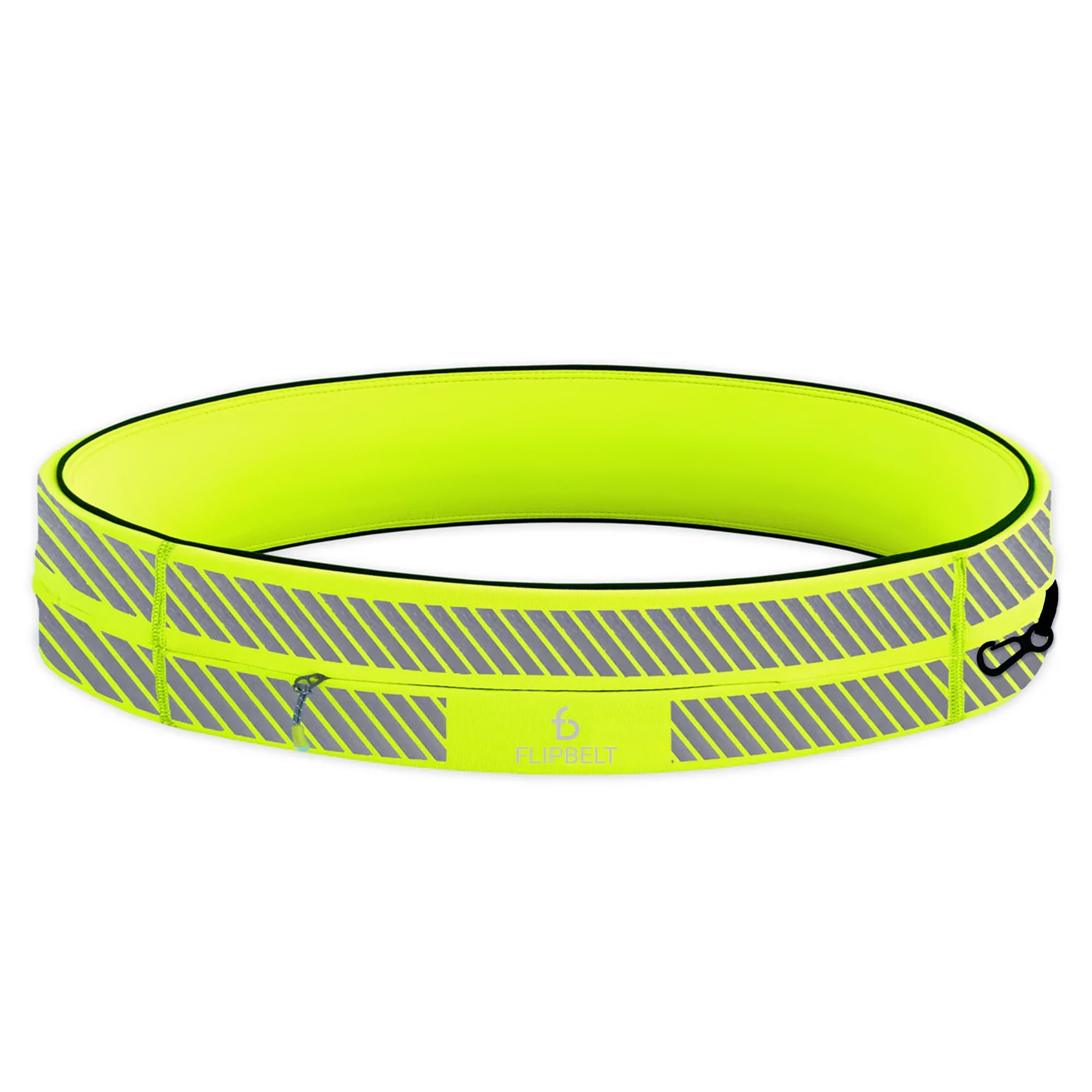 FlipBelt Reflective Running Belt Reflective Neon Yellow, Extra Large
