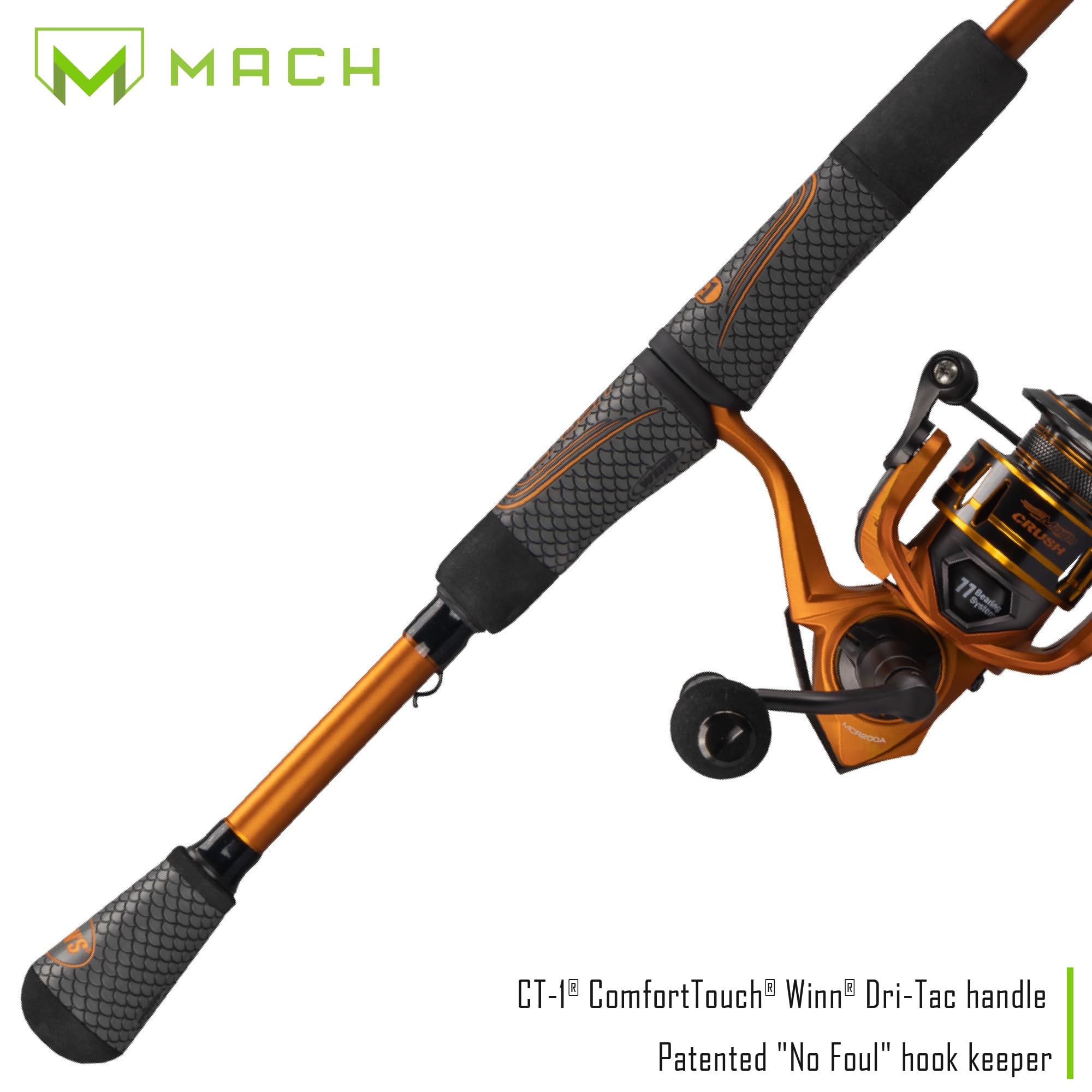 Lew'S Mach Crush 30 Spin 7' Med Fast Spin Combo, Orange, One Size (Mcr30A70Mfs)